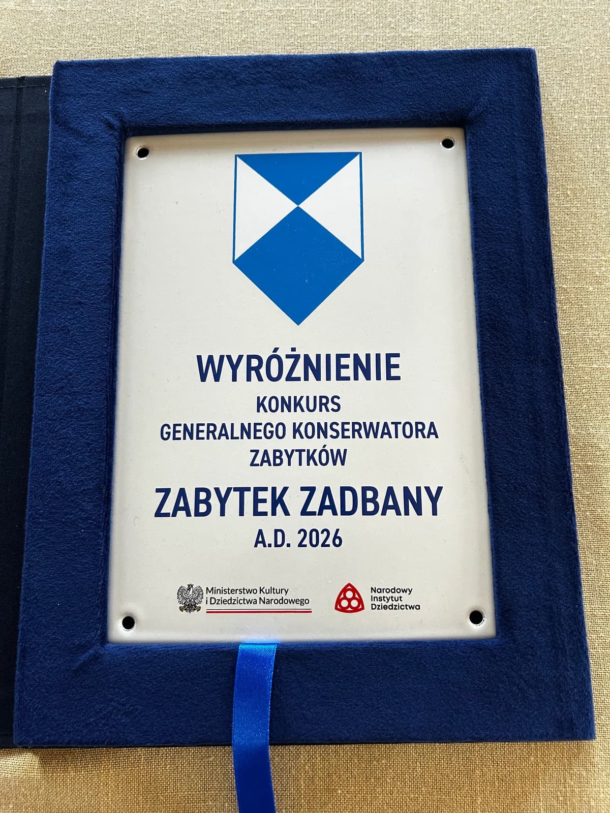 Tablica „Zabytek Zadbany A.D. 2026” – konkurs Generalnego Konserwatora Zabytków